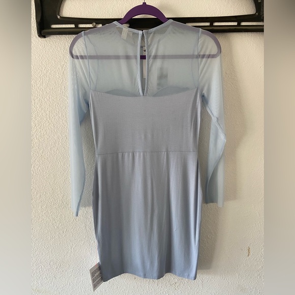 ASOS Petite Baby Blue Mesh Top Dress - Picture 2 of 6